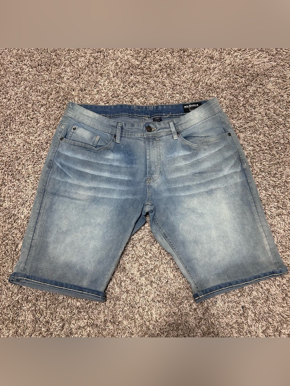 BUFFALO DAVID BITTON MEN'S SIZE 36 EVAN-X DENIM SHORTS LIGHT WASH STRETCH